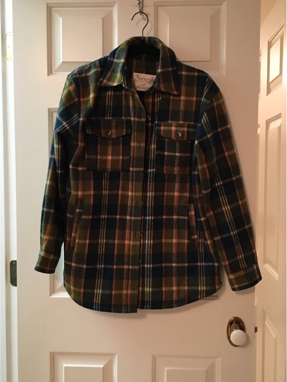 Natural Selections Women's Plaid Button-Up Shirt Jacket Shaket Size Small